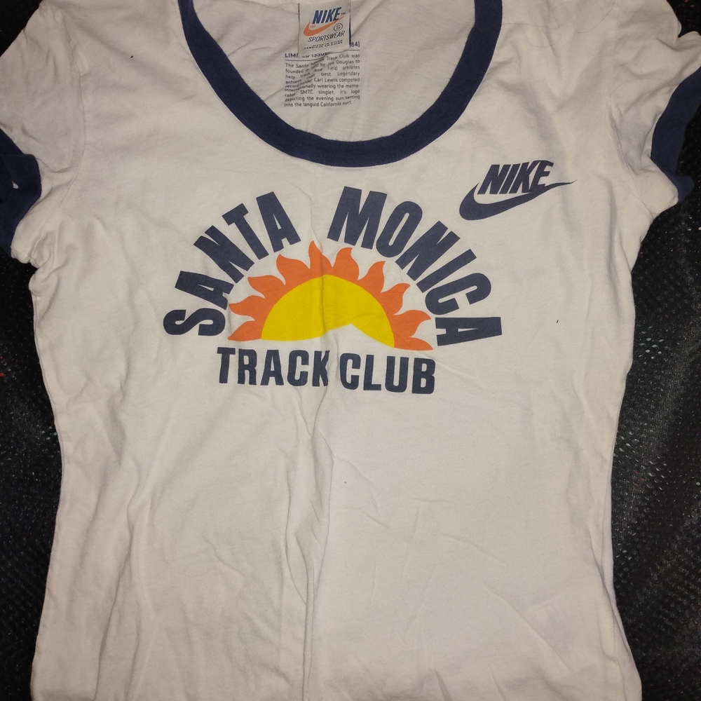 Nike Junior s White and Navy Santa Monica Track Club Tee